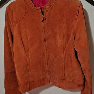 Women's Orange Suede Jacket